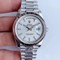 Rolex-DayDate-40mm-904L-Flt-SS-SS-S-Wht-Strp-Stk-GMF Replica