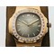 Nautilus-Jumbo-5711-PF-1-1-Best-Edition-Grey-Textured-Dial-Diamonds-Bezel-on-SS-Bracelet-A324-Copy- Replica