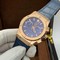 Hublor-BlueGold-Chrono-Hight-Version-on-Black-Leather-Strap Replica