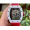Richard-Mille-055-RM055-White-Ceramic-on-Red-Rubber-Strap Replica