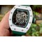 Richard-Mille-055-White-Ceramic-on-Green-Rubber-Strap Replica