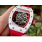 Richard-Mille-055-RM055-White-Ceramic-on-Red-Rubber-Strap Replica