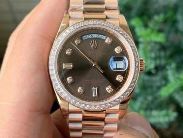 Rolex DayDate 36mm Dia Pres RG/RG Brown Diam EWF 1:1 Best Edition Version