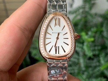 SERPENTI SEDUTTORI WATCH SS/RG BVF 1:1 BEST EDITION WHITE DIAL DIAMONDS RG BEZEL ON SS/RG BRACELET ETA QUARTZ