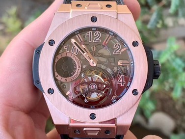 BIG BANG TOURBILLON KING 45MM RG MJF BEST EDITION SKELETON DIAL ON BLACK GUMMY STRAP
