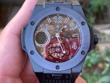 BIG BANG TOURBILLON KING 45MM PVD MJF BEST EDITION SKELETON DIAL ON BLACK RUBBER STRAP