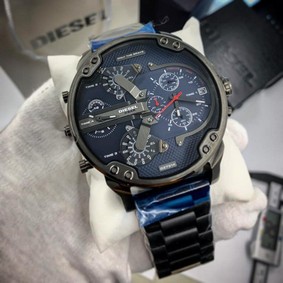Diesel Full Black Blue Chrono