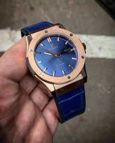 Hublot Big Bang Leather Strap Full Blue Case Gold