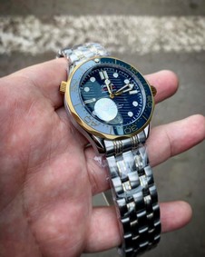 Omega Seamaster Blue Dial SS Gold