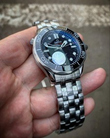Omega Seamaster Blue Dial SS Black