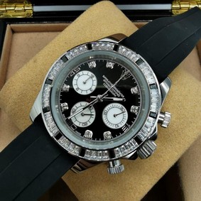 Rolers Sub Diamond Rubber Strap