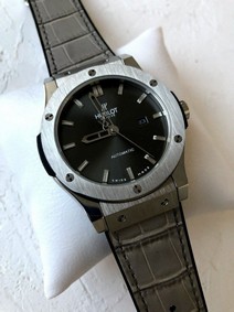 Hublot Black Hight Version on Grey Leather Strap
