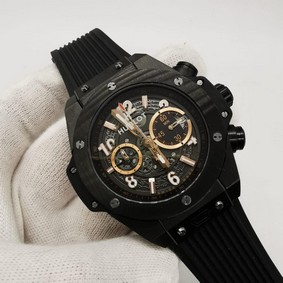 Hublot Black Gold Chrono Hight Version on Black Rubber Strap