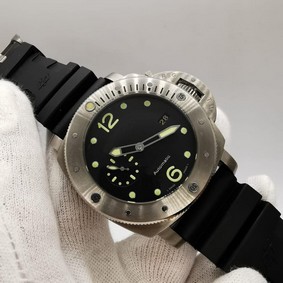 Pan Luna Black Dial Lither Strap