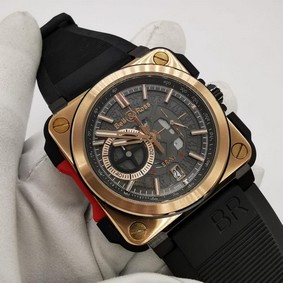 Bell Ross BR-X1 Gold Hight Version on Black Rubber Strap