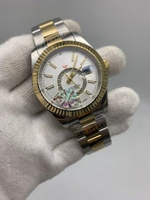 Rolers Sky White Dial Solid Steel Gold