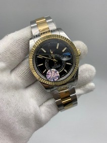 Rolers Sky Black Dial Gold Strap Steel