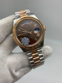 Roler Data Gold Solid Steel Chocolate Dial Diamond