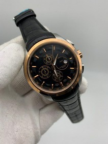 Tiss Classic White Dial on Black Lither Strap Chrono