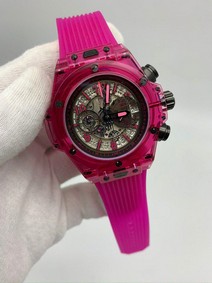 Hublot bang Glass Pink Gold Chrono Rubber Strap