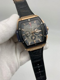 Hublot Spirit Gold Chrono Hight Version on Black Leather Strap