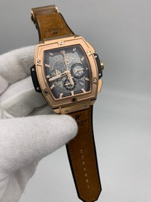 Hublot Spiri Gold Chrono Hight Version on Brown Leather Strap