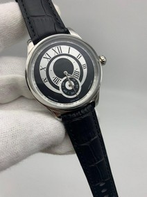 Montblanc Classic Black Dial Black Lither Strap Duble Chrono