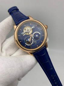 Montblanc Classic Chrono World BLue Dial Lither Strap