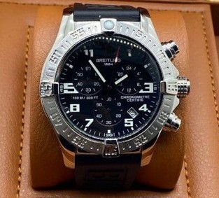 Breitling Avenger Black Chrono High Version on Black Leather Strap