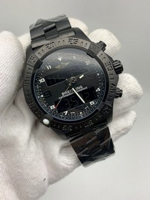 Breitling Full Black Chrono High Version on Black SS Strap