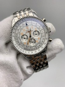 Breitling Navitimer White Chrono High Version on SS Strap