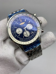 Breitling Navitimer Blue Chrono High Version on SS Strap
