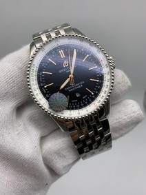 Breitling Navitimer Black Chrono High Version on SS Strap