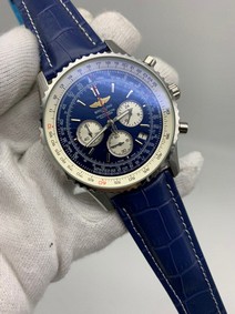Breitling Navitimer Blue Chrono High Version on Blue Leather Strap