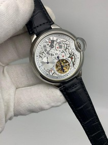 Car Santo Classic Tuorbion Skeleton on Black Lither Strap