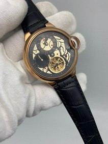 Car Santo Classic Skeleton Gold on Black Rubber Strap