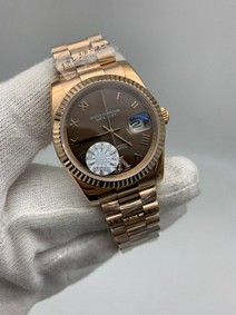 Roler Data Gold Solid Steel Chocolate Dial Diamond