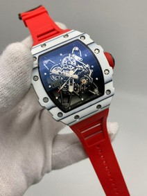 RMILL Red Rubber Strap White Ceramic 35-01
