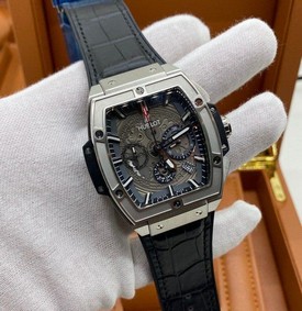 Hublot Spirit Black Grey Chrono Hight Version on Black Leather Strap