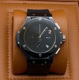 Hublot Full Black Chrono Hight Version on Black Rubber Strap