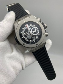 Hublot big bang silver black Chrono Rubber Strap
