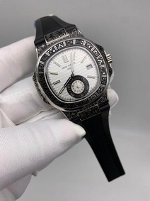Patek Philippe Nautilus Engraved White Dial Chrono High Version