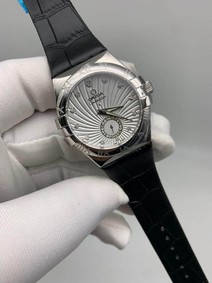 Omega Black Leather Strap Rome