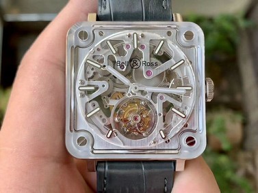 BR-X2 Sapphire Skeleton Tourbillon BBR Best Edition Skeleton Dial on Gray Leather Strap