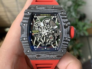 RM035-02 Real NTPT ZF 1:1 Best Edition Skeleton Dial on Red Rubber Strap V3