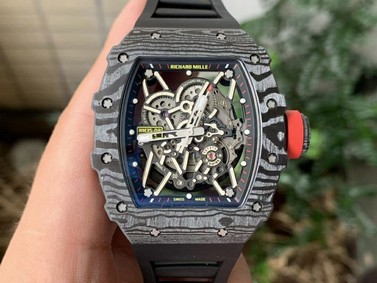 RM035-02 Real NTPT ZF 1:1 Best Edition Skeleton Dial on Black Rubber Strap V3