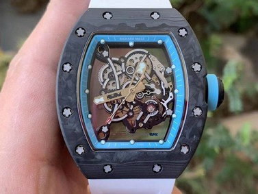 RM055 NTPT KVF Best Edition Skeleton Dial Gold on White Rubber Strap MIYOTA8215 V3