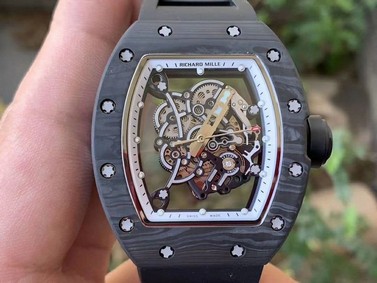 RM055 NTPT KVF Best Edition Skeleton Dial Gold on White Rubber Strap MIYOTA8215 V3 (Copy)