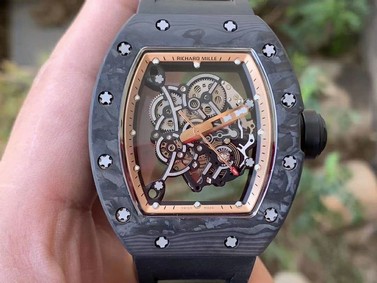 RM055 NTPT KVF Best Edition Skeleton Dial Gold on Black Rubber Strap MIYOTA8215 V3