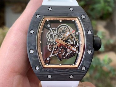 RM055 NTPT KVF Best Edition Skeleton Dial Gold on White Rubber Strap MIYOTA8215 V3